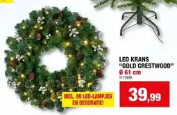 Hubo LED KRANS GOLD CRESTWOOD GOUD CRESт 61 cm aanbieding