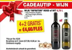 Hubo WIJN INFINITUM ROOD of WIT 0,75 L aanbieding