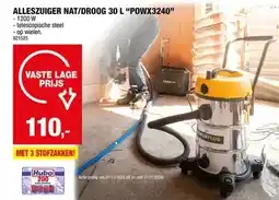 Hubo ALLESZUIGER NAT/DROOG 30 L POWX3240 aanbieding