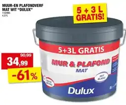 Hubo MUUR-EN PLAFONDVERF MAT WIT DULUX aanbieding