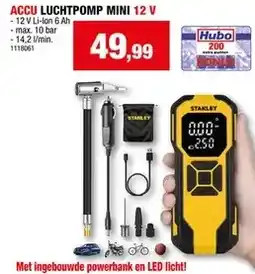 Hubo ACCU LUCHTPOMP MINI 12 V aanbieding