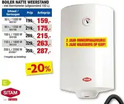 Hubo BOILER NATTE WEERSTAND aanbieding
