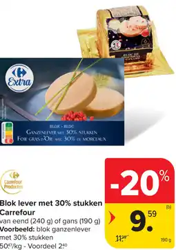 Carrefour Blok lever met 30% stukken Carrefour aanbieding
