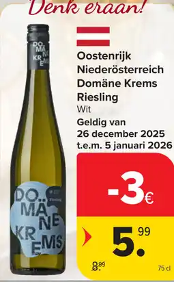 Carrefour Oostenrijk Niederösterreich Domäne Krems Riesling Wit aanbieding
