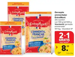 Carrefour EntreMont Geraspte emmentaler aanbieding