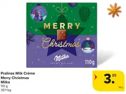 Carrefour Milka Pralines Milk Crème Merry Christmas aanbieding