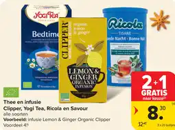 Carrefour Thee en infusie Clipper, Yogi Tea, Ricola en Savour aanbieding
