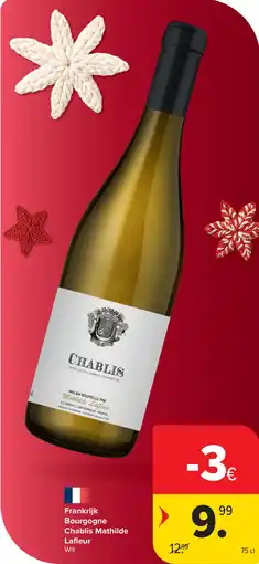 Carrefour Bourgogne Chablis Mathilde Lafleur Wit aanbieding