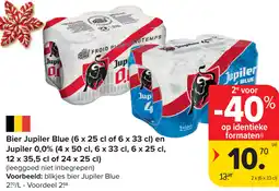 Carrefour Jupier Bier blue en Jupiler 0.0% aanbieding