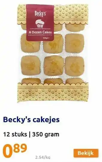 Action Becky`s cakejes aanbieding