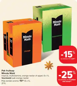Carrefour Pak fruitsap Minute Maid aanbieding