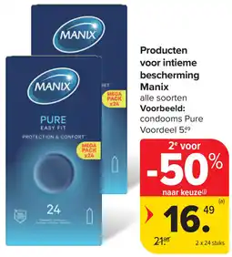 Carrefour Producten voor Intieme Bescherming Manix aanbieding