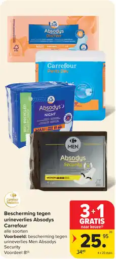 Carrefour Bescherming tegen urineverlies Absodys Carrefour aanbieding