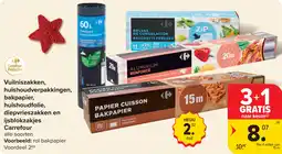Carrefour Vuilniszakken, huishoudverpakkingen, bakpapier, huishoudfolie, diepvrieszakken en ijsblokzakjes Carrefour aanbieding