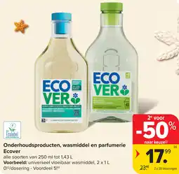 Carrefour Onderhoudsproducten, wasmiddel en parfumerie Ecover aanbieding