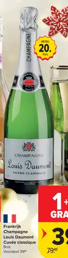 Carrefour Frankrijk Champagne Louis Daumont Cuvée classique aanbieding