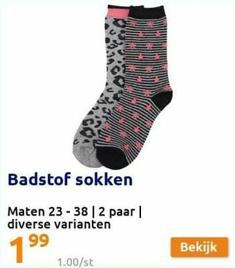 Action Badstof sokken aanbieding