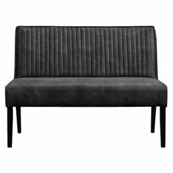 Leen Bakker Eetkamerbank Casey - step leder antraciet - 125 cm - Leen Bakker aanbieding