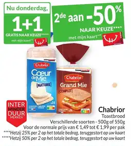 Intermarché Chabrior Toastbrood aanbieding