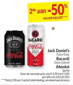 Intermarché Jack Daniel's Coca-Cola of Bacardi Coca-Cola aanbieding