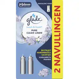 Albert Heijn Glade Touch & fresh pure clean linen navulling aanbieding