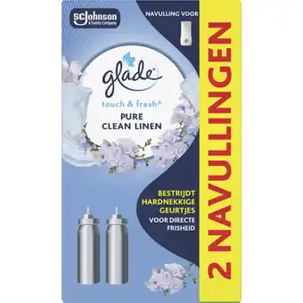 Albert Heijn Glade Touch & fresh pure clean linen navulling aanbieding