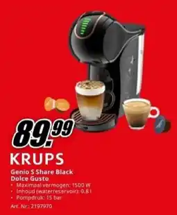 MediaMarkt Krups Genio S Share Black Dolce Gusto aanbieding
