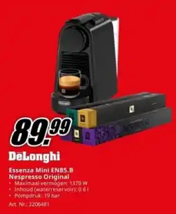 MediaMarkt DeLonghi Essenza Mini EN85.B Nespresso Original aanbieding