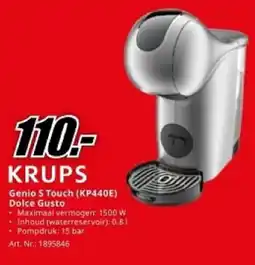 MediaMarkt Krups Genio 5 Touch KP440E Dolce Gusto aanbieding