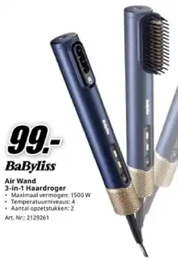 MediaMarkt BaByliss Air Wand 3-in-1 Haardroger aanbieding