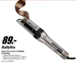 MediaMarkt BaByliss Style Secret Air C6688E Krultang aanbieding