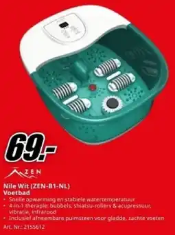 MediaMarkt Nile Wit ZEN-B1-NL Voetbad aanbieding