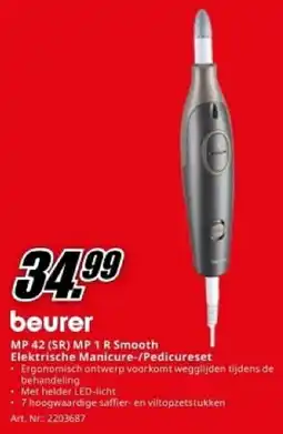 MediaMarkt beurer MP 42 SR MP 1 R Smooth Elektrische Manicure / Pedicureset aanbieding