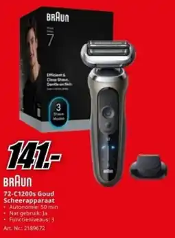 MediaMarkt Braun 72-C1200s Goud Scheerapparaat aanbieding