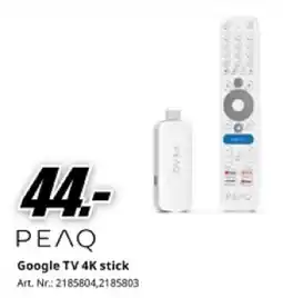 MediaMarkt PEAQ Google TV 4K stick aanbieding