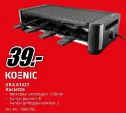 MediaMarkt Koenic KRA 81421 Raclette aanbieding