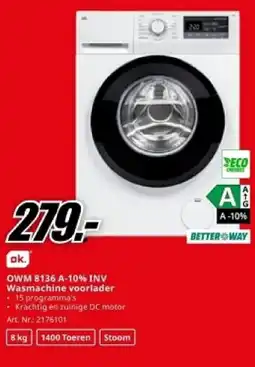 MediaMarkt ok. OWM 8136 A-10% INV Wasmachine Voorlader aanbieding