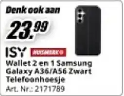 MediaMarkt ISY Wallet 2 en 1 Samsung Galaxy Telefoonhoesje aanbieding