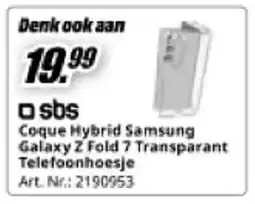 MediaMarkt Coque Hybrid Samsung Galaxy Z Fold 7 Transparant Telefoonhoesje aanbieding