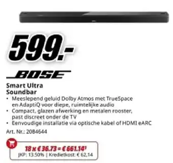 MediaMarkt Bose Smart Ultra Soundbar aanbieding