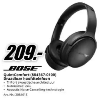 MediaMarkt Bose QuietComfort Draadloze Hoofdtelefoon aanbieding