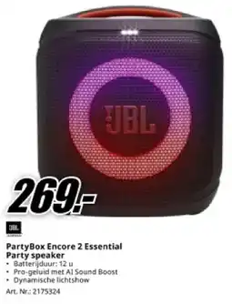 MediaMarkt JBL PartyBox Encore 2 Essential Party speaker aanbieding