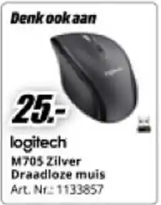 MediaMarkt logitech M705 Zilver Draadloze muis aanbieding