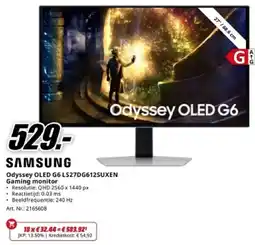 MediaMarkt Samsung Odyssey OLED G6 LS27DG612SUXEN Gaming monitor aanbieding