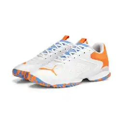 Decathlon Solarattack RCT padel sportschoenen PUMA White Ultra Orange Team Light Blue aanbieding