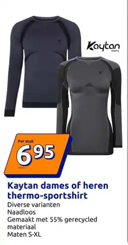 Action Kaytan dames of heren thermo-sportshirt aanbieding
