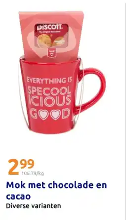 Action Mok met chocolade en cacao aanbieding