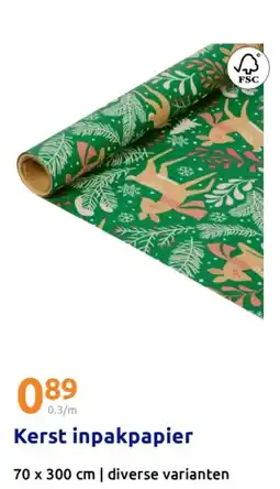 Action Kerst inpakpapier aanbieding