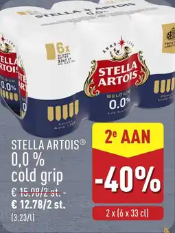 ALDI Stella artois 0,0% cold grip aanbieding