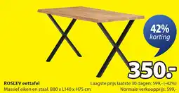 Jysk Roslev eettafel aanbieding